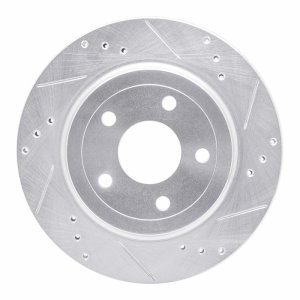 Chevrolet Cobalt Brake Rotor (1) - Rear Right - R1 Concepts - Drilled & Slotted - Silver - `08-`10 Chevrolet Cobalt Brake Rotor (1) - Rear Right - R1 Concepts - Drilled & Slotted - Silver - `08-`10